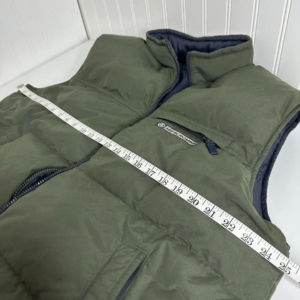 Y2K‎ Vintage Abercrombie & Fitch Duck Down Puffer Vest Reversible Size M READ